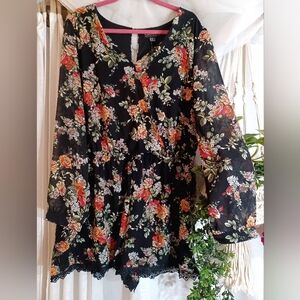 Plus Size Floral Romper